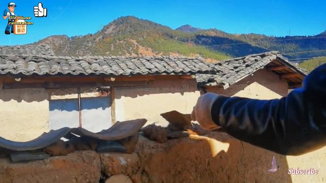 Young people renovated old house with mud walls and beautiful tile roof#building #rénovateur смотреть онлайн