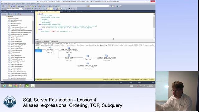 SQL Server Tutorial - Part 4 - Alieses, Expressions, ORDER BY, TOP, subqueries смотреть онлайн