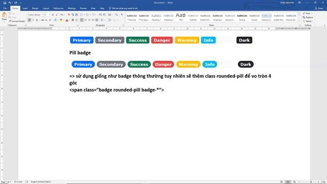 W03- Bài 10 - Hướng dẫn và ví dụ Bootstrap Badge | Nguyễn Hữu Hoàng Tùng Official смотреть онлайн