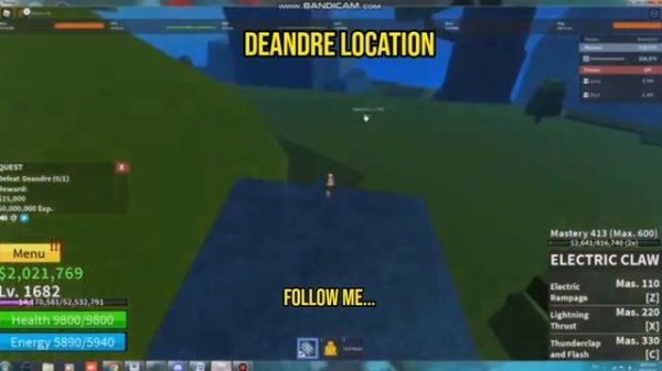 Blox Fruit Deandre Location