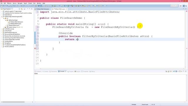 Recursively search files application based on a criteria using Java NIO смотреть онлайн