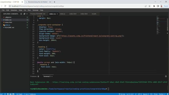 CCBP React JS || Congrats Card || Coding Practice - 1 || NXT WAVE смотреть онлайн