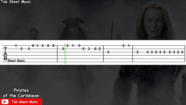 Pirates of the Caribbean - Will and Elizabeth (Табулатура) Guitar Tutorial смотреть онлайн