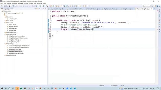 Java program to reverse the words from given String смотреть онлайн