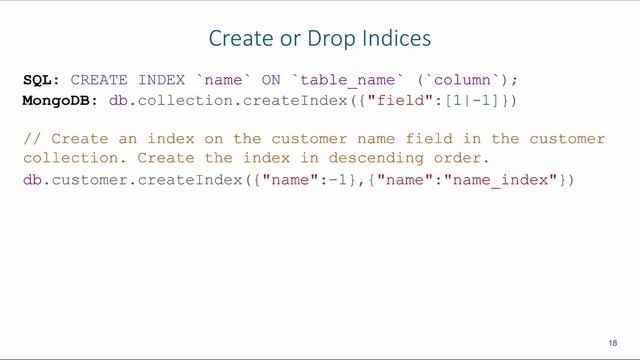 NoSQL: Creating or Dropping Indices in MongoDB смотреть онлайн