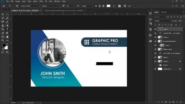 Creative Blue Business Card Design | Photoshop Tutorials