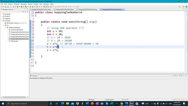 Swap two number in java using Bitwise(XOR) operator .|Hindi| for Beginners смотреть онлайн