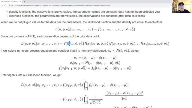 3 ARIMA Models - 3.5.2 Estimation - Maximum Likelihood Estimation смотреть онлайн