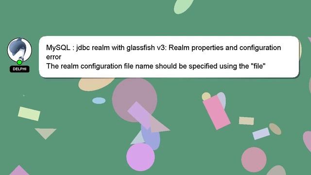 MySQL : jdbc realm with glassfish v3: Realm properties and configuration error смотреть онлайн