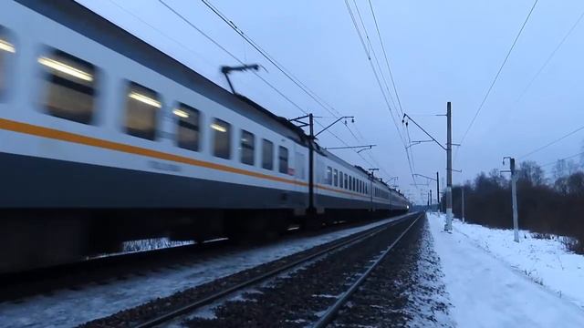 Электропоезд ЭП2Д-0015 ЦППК перегон Нара - Бекасово-1 21.12.2020 смотреть онлайн