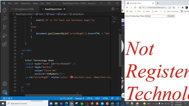 Java Script Event Handling Tutorials for Freshers - Part 3 смотреть онлайн