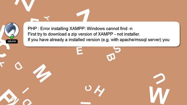 PHP : Error installing XAMPP: Windows cannot find -n смотреть онлайн