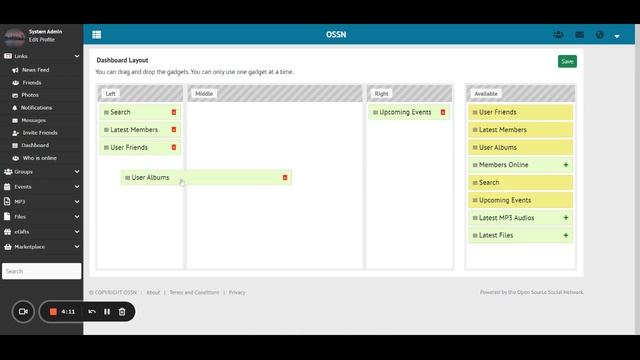 Gadgets | Dashboard | Open Source Social Network смотреть онлайн