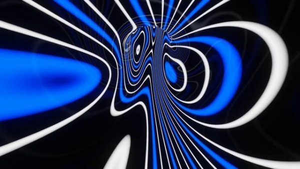 Abstract Background Video 4k VJ LOOP NEON Blue Black White Tunnel Calming Screensaver