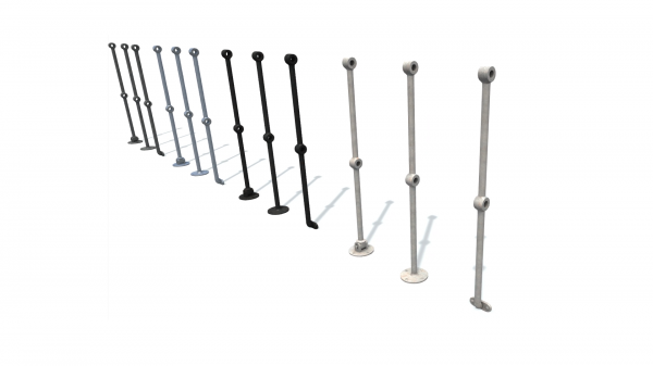 3D model. Rail stanchion E. Леерное ограждение.