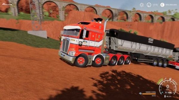 Farming Simulator 19 - Road Train Truck Cannot Go Uphill With A Heavy Load