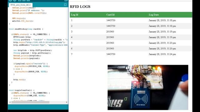 Connect RFID Reader to PHP using Node MCU and RC522 RFID Reader смотреть онлайн