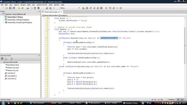 Урок 10 - Создание игры Minecraft(создание блоков) Unity3d смотреть онлайн