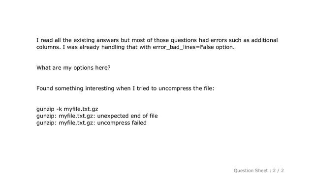 Pandas : Python: Error tokenizing data. C error: Calling read(nbytes) on source failed with input n смотреть онлайн