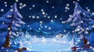 Зимний лес Футаж для монтажа. Фон Падают снежинки