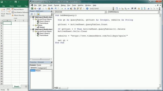 Add Web Query To Worksheet Excel VBA Macro смотреть онлайн