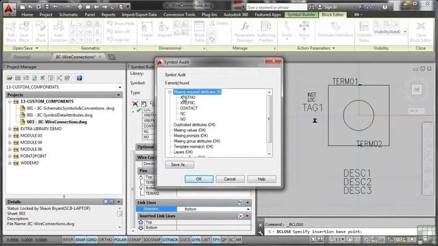 Autocad electrical Tutorial Part 31 Wire connection Schematic icon menu смотреть онлайн