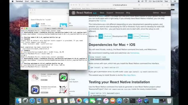 React Native Install on Mac for iOS Development смотреть онлайн