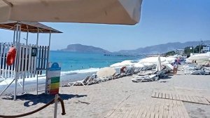 Пляж отеля Diamond Hill Rezort 5. Отдых в Алании, Турция. Песчанный пляж в Алании.