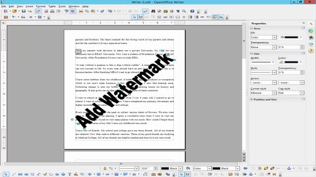 How to Add watermark to OpenOffice Writer Document смотреть онлайн