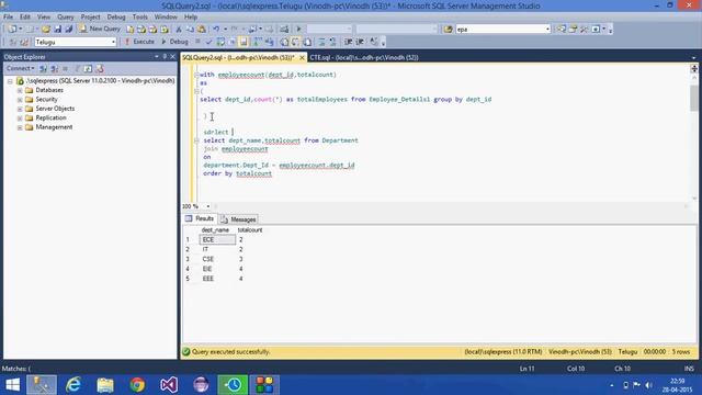 35.SQL Server Tutorial-Telugu(CTE) смотреть онлайн