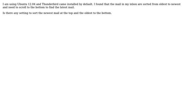 How to change sort order for mail in thunderbird? смотреть онлайн