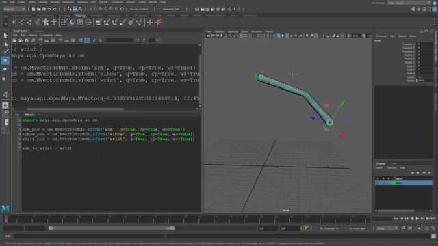 Maya Math - 07 - Vector math with Python. Pole vector смотреть онлайн