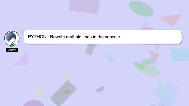PYTHON : Rewrite multiple lines in the console смотреть онлайн