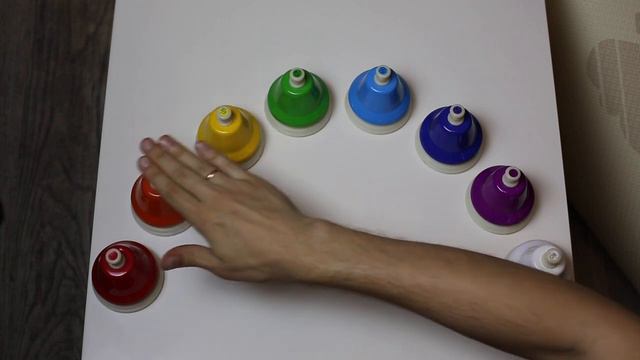 Детская песенка "Калинка" игра на цветных настольных музыкальных колокольчиках смотреть онлайн