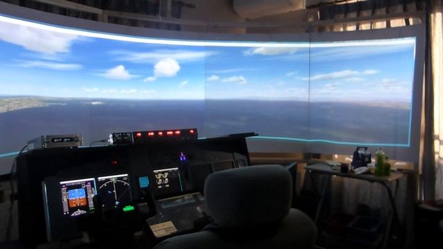 DIY homecockpit P3DV4 + PMDG737NGX, 180 degree curved screen, 3 projector, 4 LCD monitor, single P смотреть онлайн
