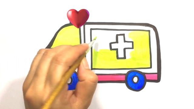 Kак нарисовать скорую ? | How to draw Ambulance | Cara menggambar ambulans смотреть онлайн