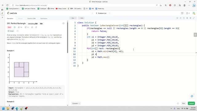 LeetCode 391 | Perfect Rectangle | HashSet | Debug | Java смотреть онлайн