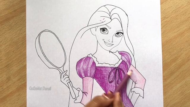How to Draw RAPUNZEL from Tangled | Easy Step-by-Step for Beginners смотреть онлайн