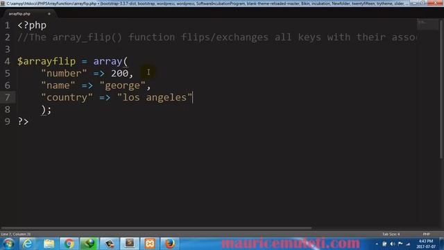 PHP array flip Function смотреть онлайн