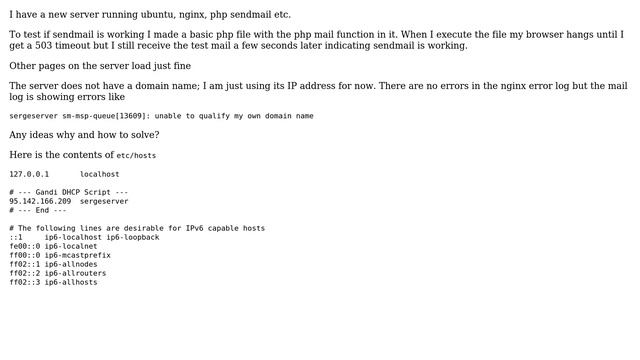 DevOps & SysAdmins: sending a mail via php works but page times out смотреть онлайн