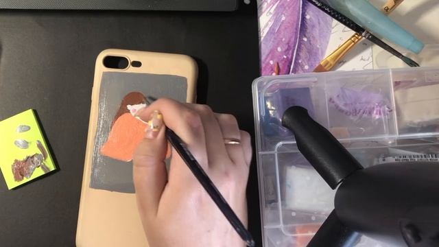 Роспись чехла от телефона | Кастомизация акриловыми красками | DIY смотреть онлайн