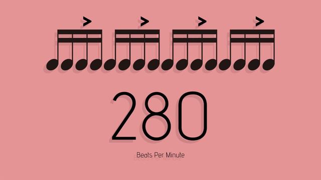 BPM = 280　メトロノーム - metronome - 16分 アクセント1-3 смотреть онлайн