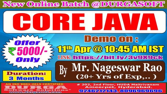 CORE JAVA Online Training @ DURGASOFT смотреть онлайн