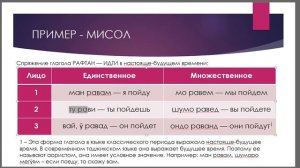 Таджикский язык - Русский язык - ЛИЧНЫЕ ГЛАГОЛЬНЫЕ ОКОНЧАНИЯ - Феълхои шахси - Словарь - Лугат