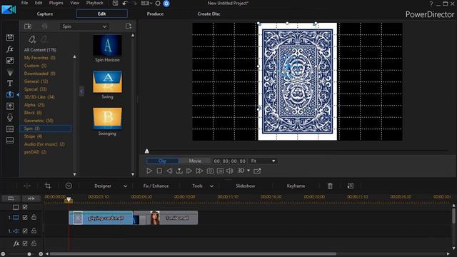 PowerDirector - Make an image flip as if on a playing card - part 1 смотреть онлайн