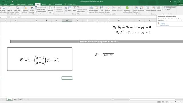 Coeficiente de determinación ajustado y regresión automática con Excel. смотреть онлайн
