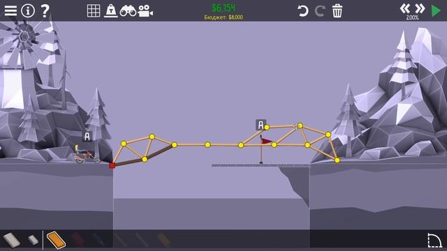 Poly Bridge 2 прохождение. Часть 2 | Все еще изи! (Сосновые горы | Уровни 11-16) смотреть онлайн