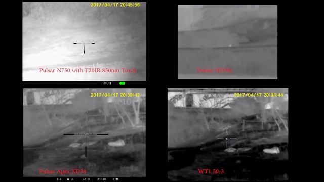 Pulsar N750 Digisight, Pulsar HD38S, Pulsar Apex XD38 And WT1 50-3 Comparison