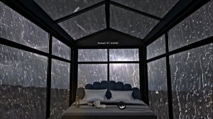 Мгновенный глубокий сон менее чем за 3 минуты с проливным дождем на окне и стеклянной  крыше ночью