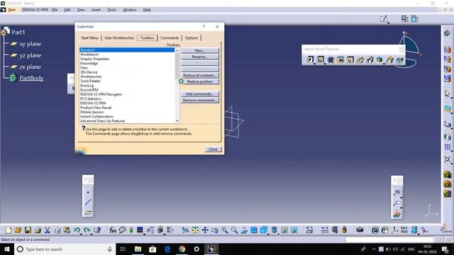 How to restore & reset all toolbars and commands in Catia v5? смотреть онлайн
